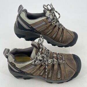 Keen Work Shoes WOMENS Brown Leather Comp Toe Lace Up Waterproof SIZE 7.5